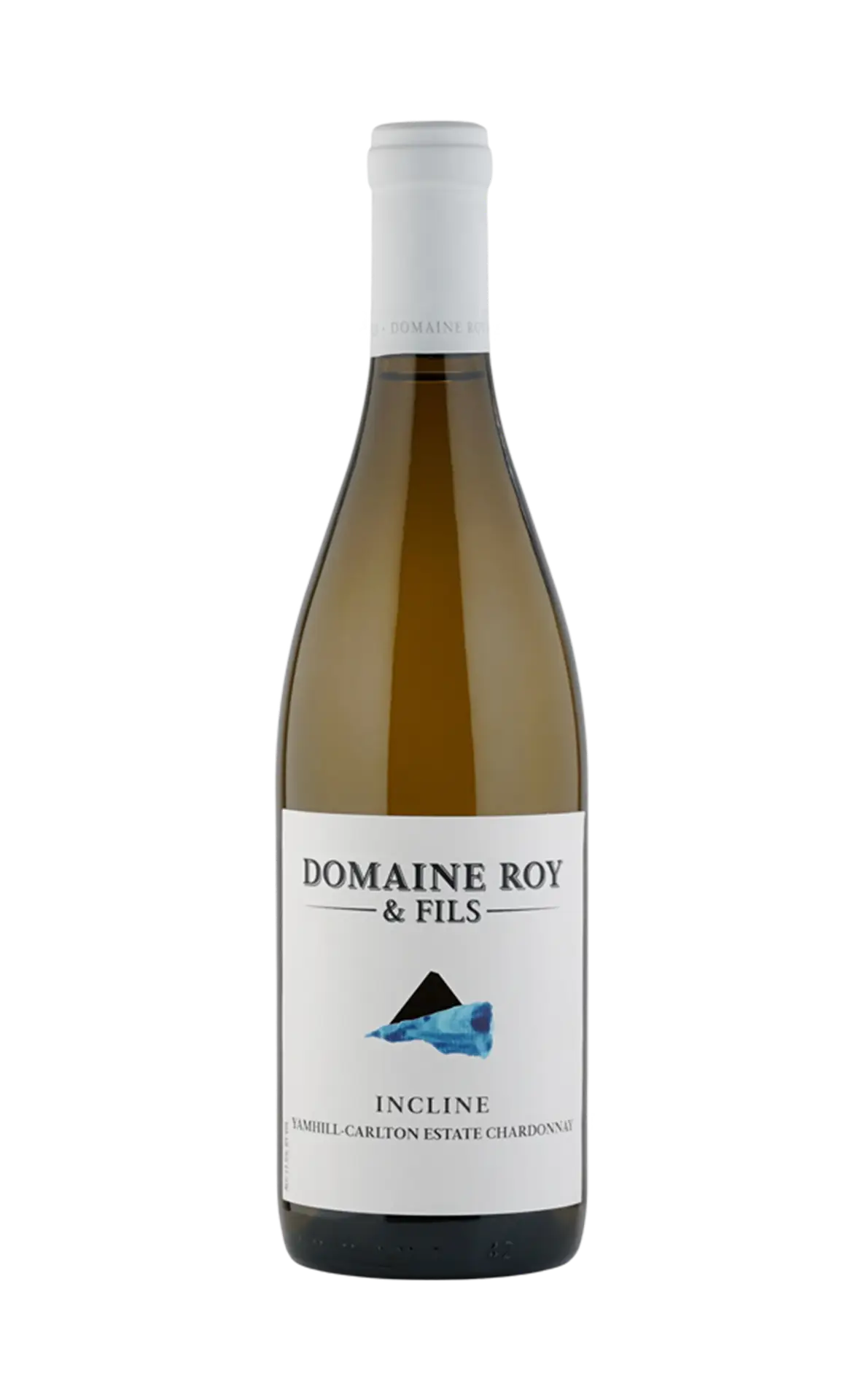 Bottle of Domaine Roy & Fils white wine, featuring a sleek design with a mountain logo and elegant label, showcasing its premium quality.